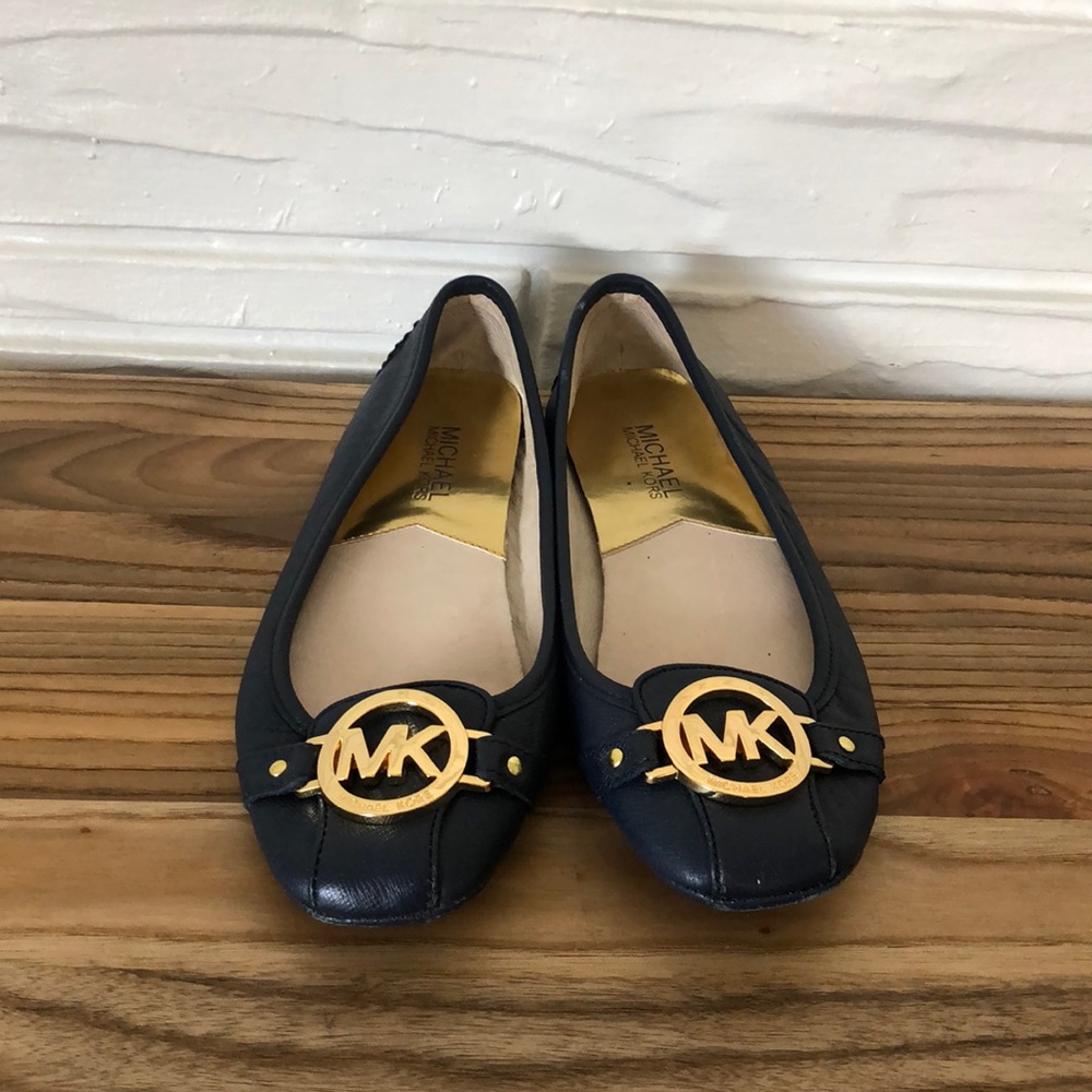 Michael Kors navy blue leather moccasin